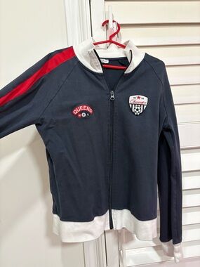 Ardene, Girls’ Navy & Red Zip-Up Athletic Jacket
